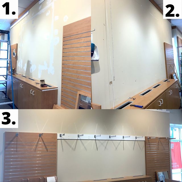 commercial drywall shelving installation