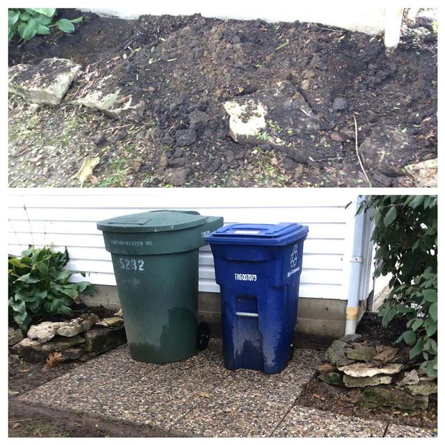 new pavers for trash storage and walkway