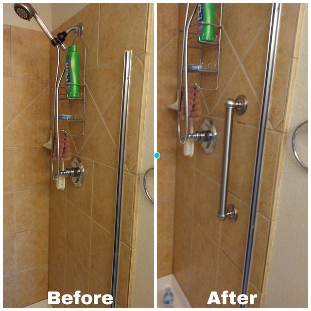 shower holding bar added