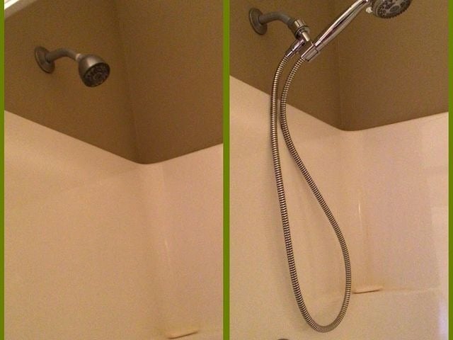 fixing the shower before and after