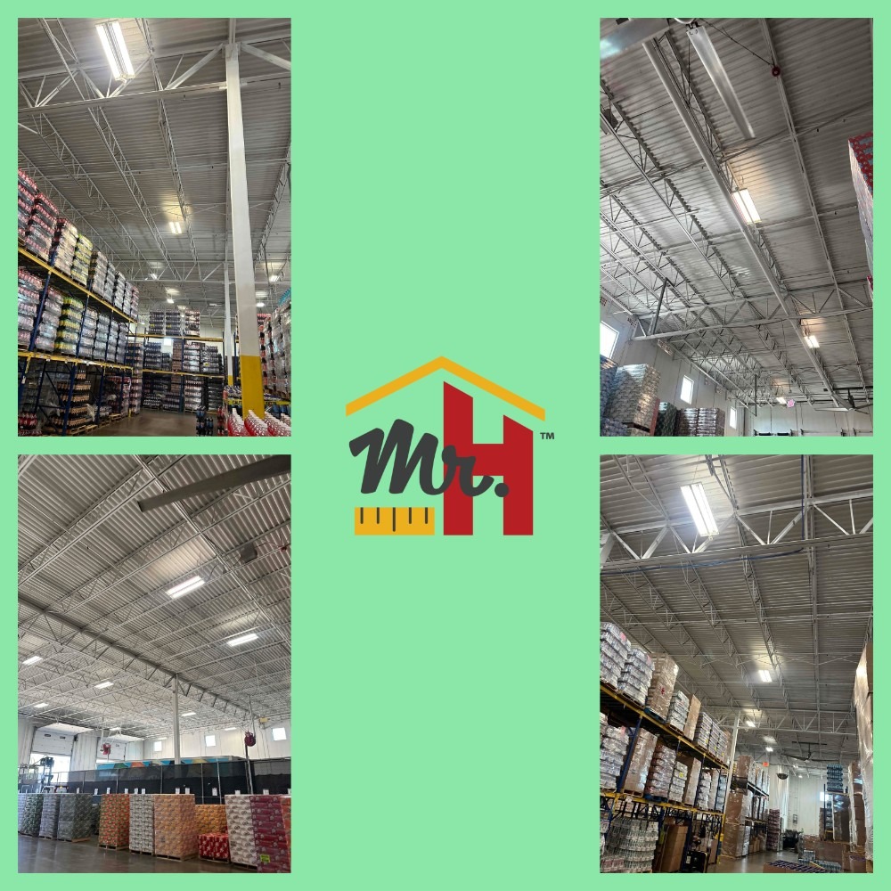 updated warehouse lighting for a local distribution company