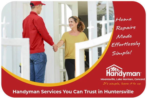 Handyman meeting with a customer at her house.