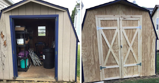 Rendered shed restoration service for a residential home in Nazareth