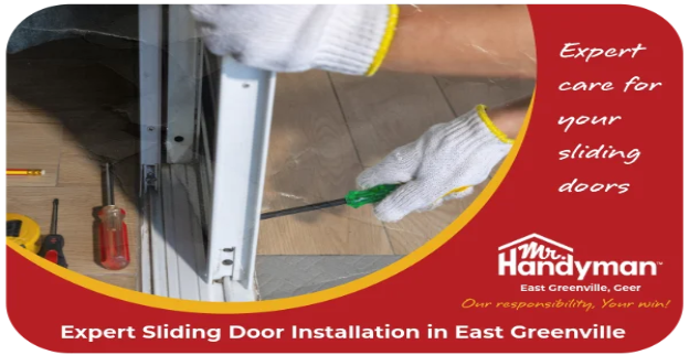 Sliding door installation in East Greenville.