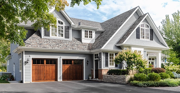 Gray-colored house exterior.