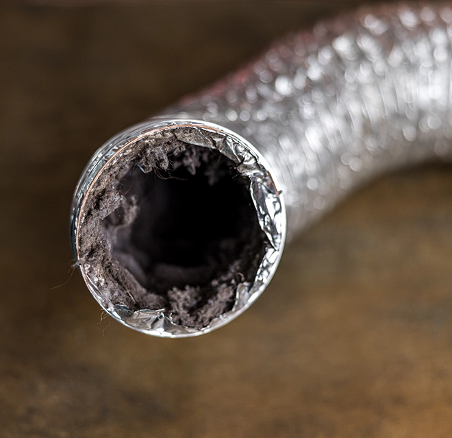 Closeup of a aluminium dryer.