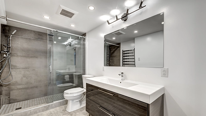 Modern bathroom.