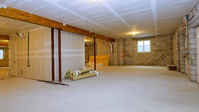 Spacious unfinished basement.
