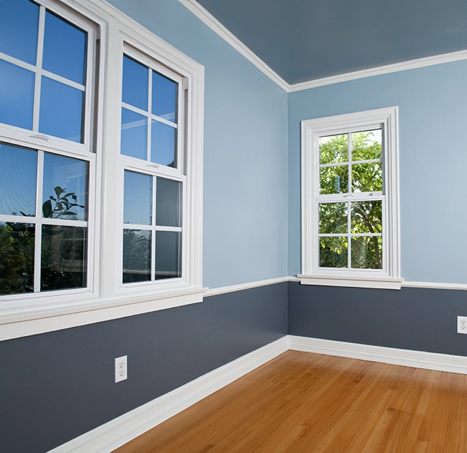 Window casing next to floor.