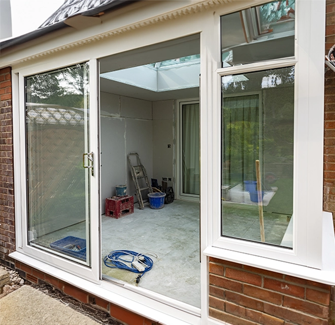 Patio door with clear glass.
