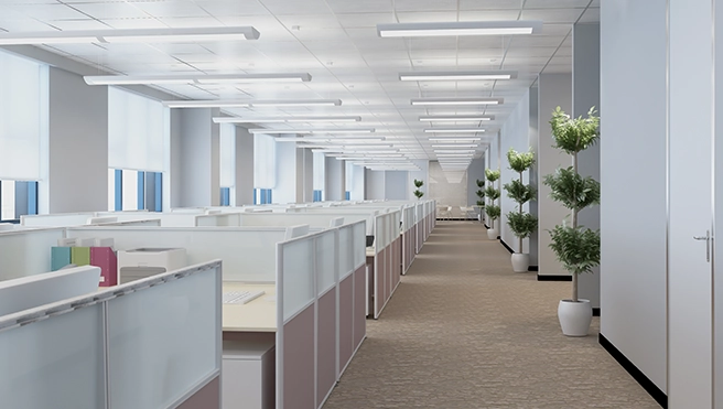 Modern office interior with an inviting workspace.