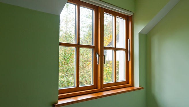 Window of a house.