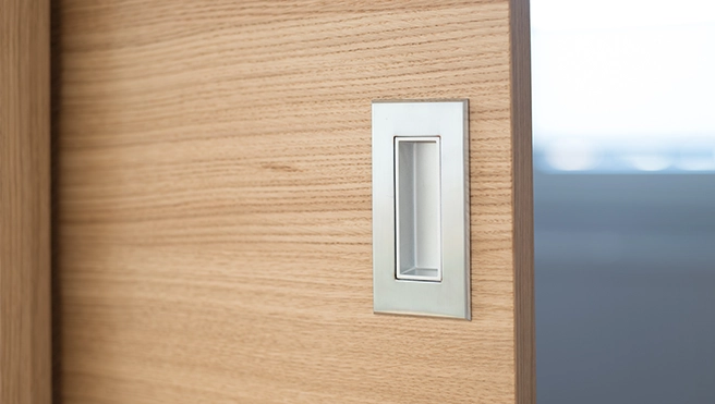Wooden door lock.