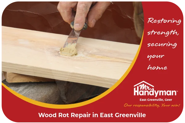 Handyman repairing wood board.