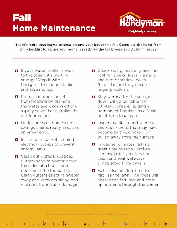 Summer maintenance checklist flyer.