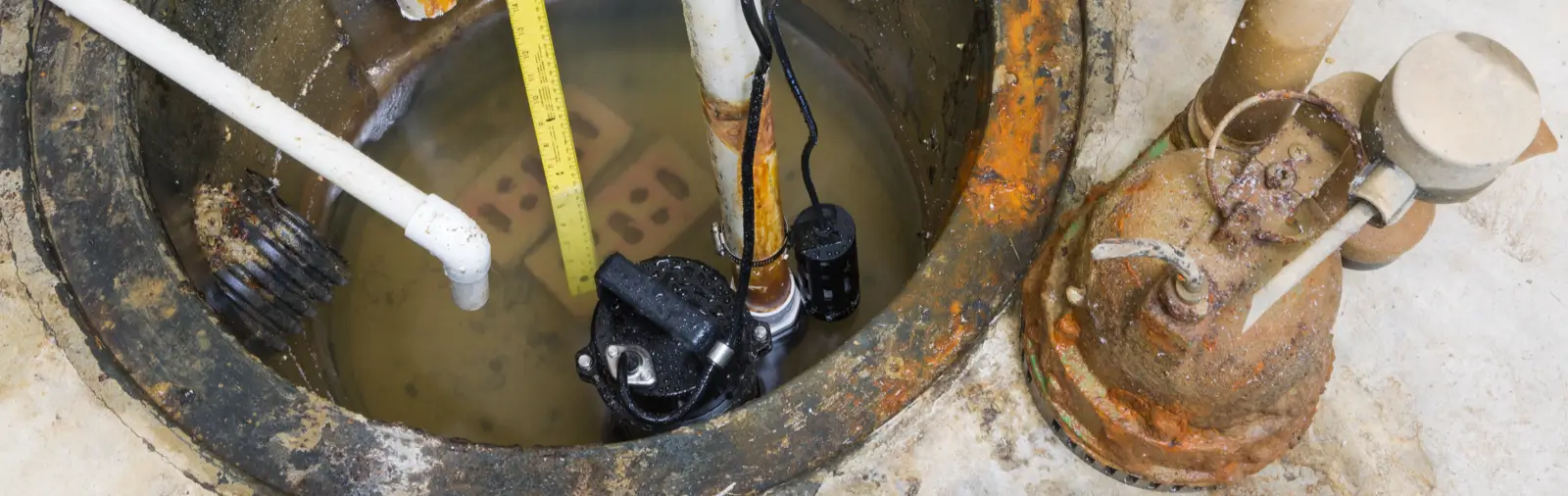 Work being done on a sump pump