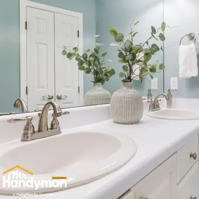 Bathroom vanity drawer organization.
