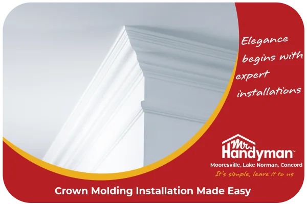 Picture of a crown molding installation in Mooresville, NC.