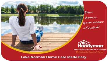 Lady relaxing by looking at Lake Norman.