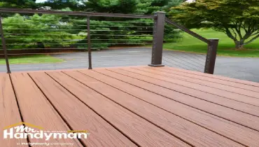 Composite deck repair closeup.