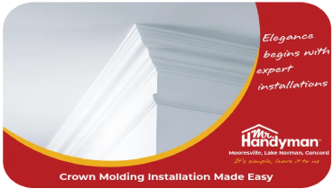 Picture of a crown molding installation in Mooresville, NC.