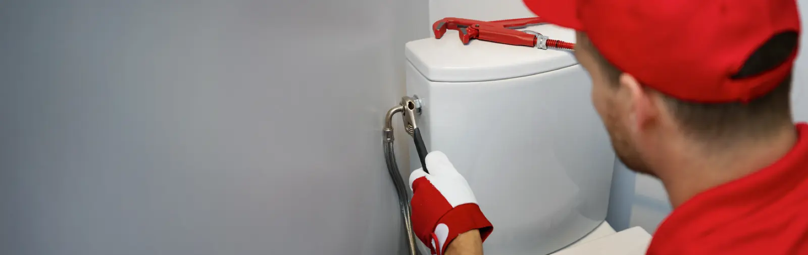 A toilet being worked on.