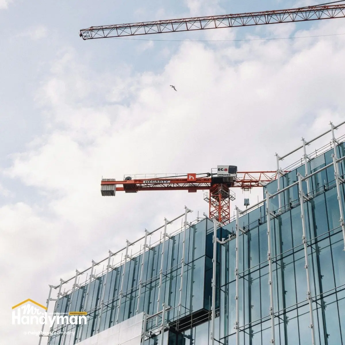 Mr. Handyman completing commercial exterior repair on Oklahoma City OK business building