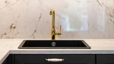 Modern kitchen faucet in Oklahoma City OK home.