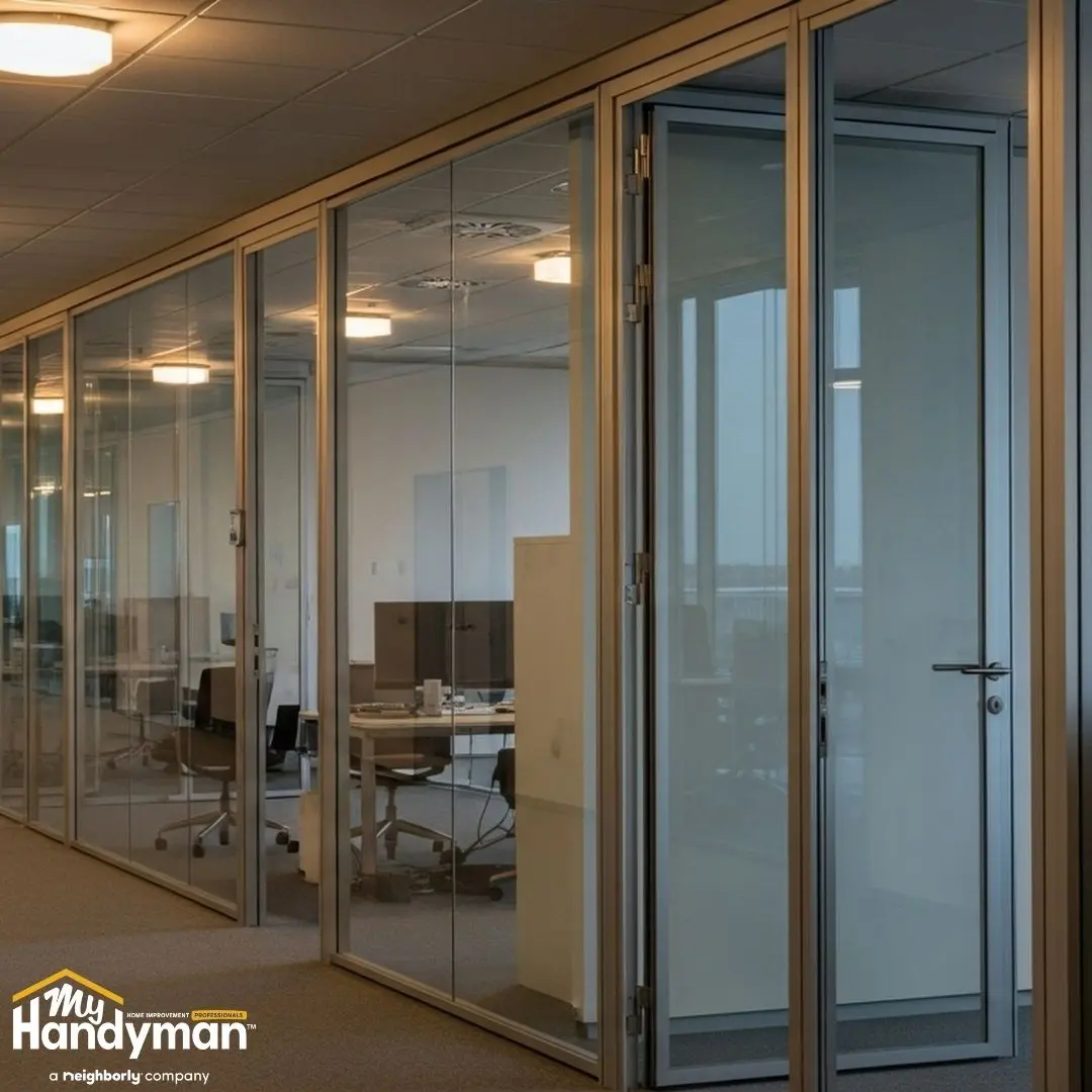 Glass office partitions