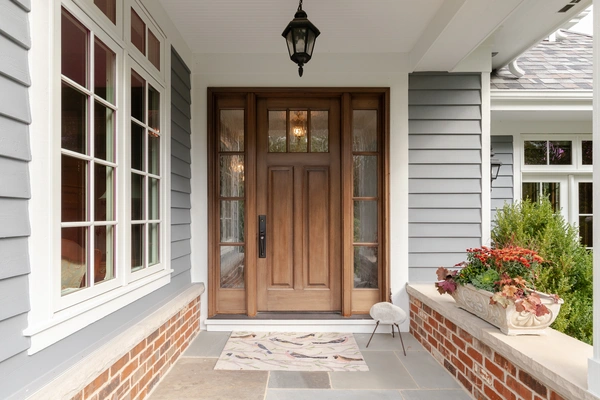New wooden door install on Florida home.