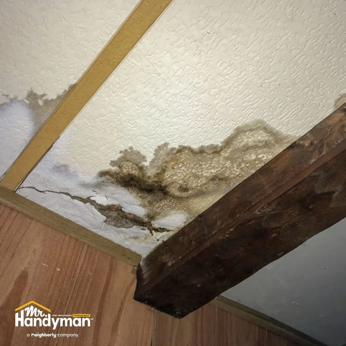 water damage on ceiling