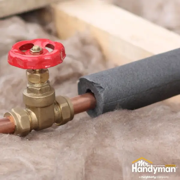 Winter plumbing insulated pipe