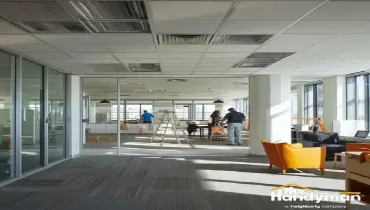 handyman completing interior commercial upgrades in Martinsburg WV office space