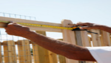 Contractor measuring.