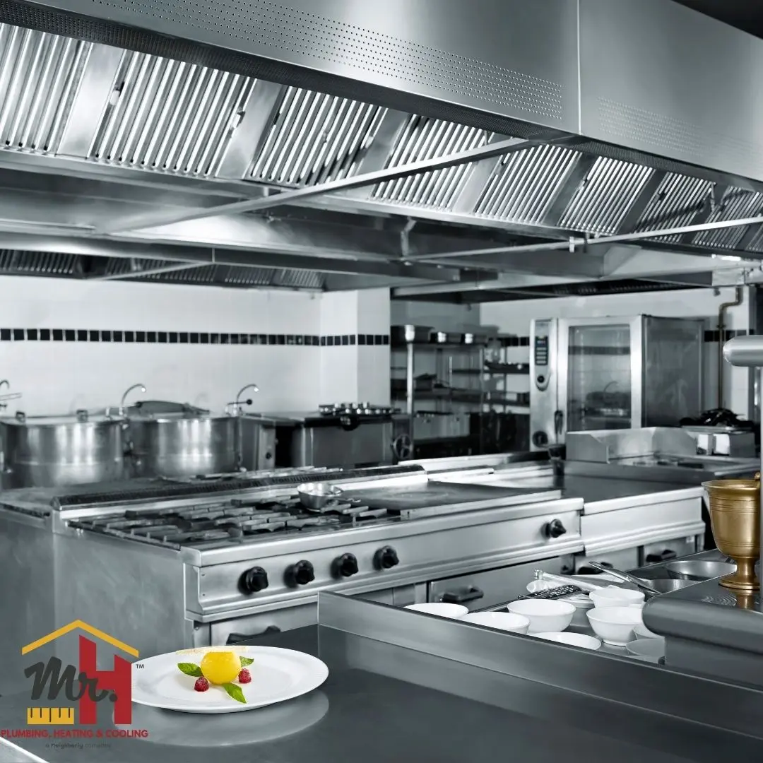 Commercial restaurant kitchen equipment.