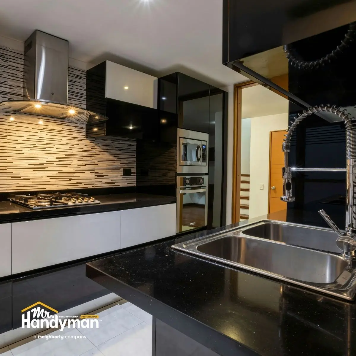 Kitchen plumbing fixtures.