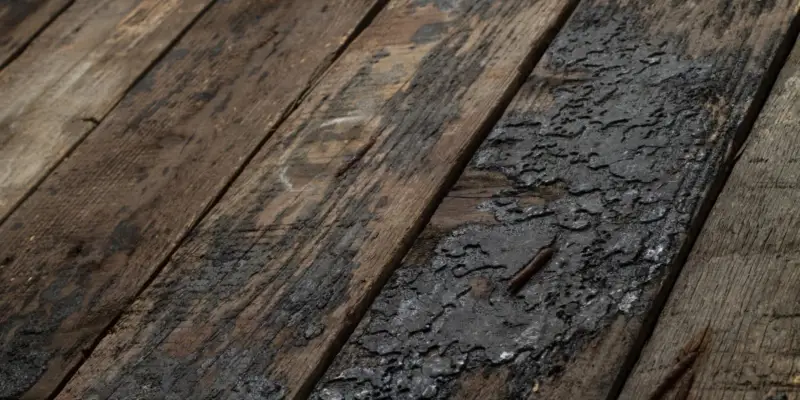 Residential deck that is in need of wood rot repair and deck repair services