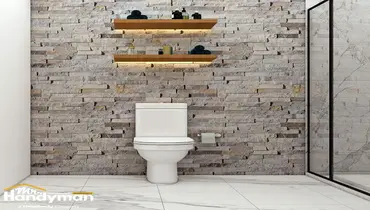 Handyman installing modern bathroom fixtures in Martinsburg WV home