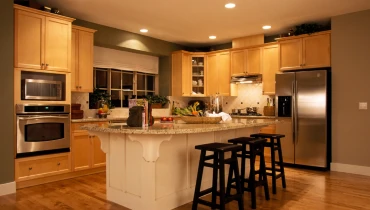 Kitchen with island.