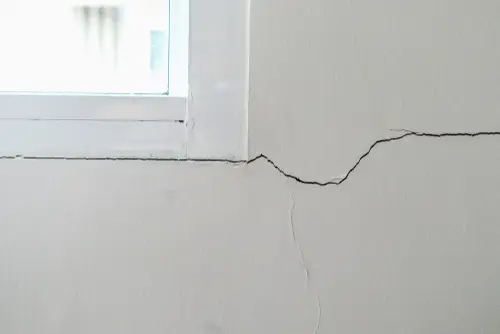 Cracked drywall in a residential home.