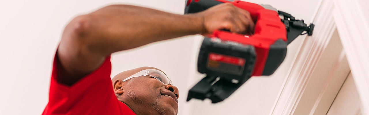 Professional doing carpentry services.