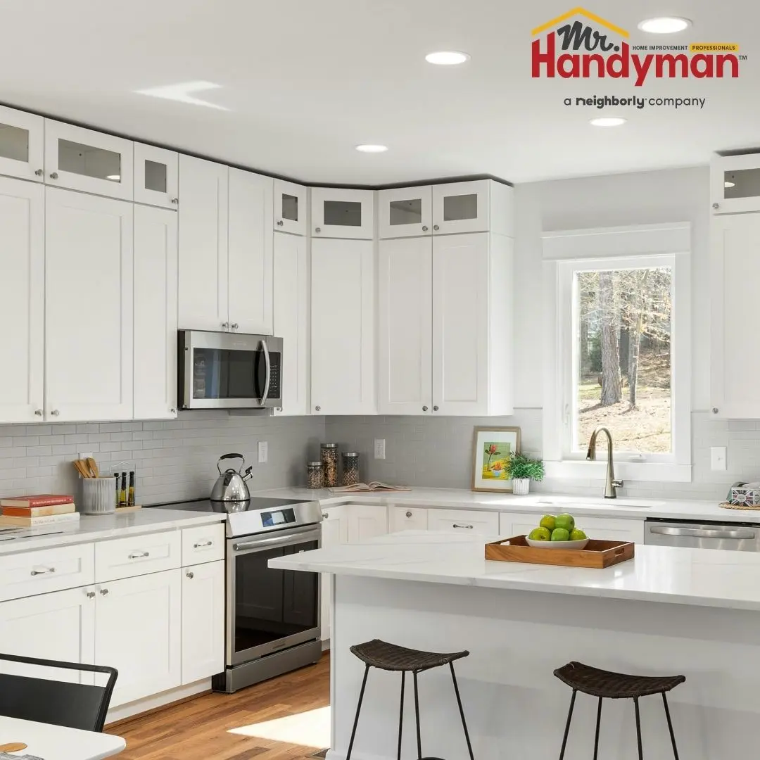 White kitchen cabinet.