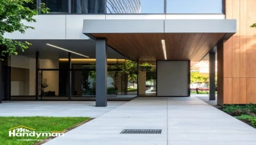 Mr. Handyman technician completing commercial interior renovation for business in Montgomery County MD.