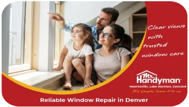 Family enjoying looking outside their windows.