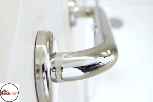 Bathroom shower grab bars installed by Mr. Handyman for safety and accessibility