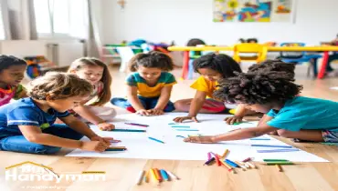 Daycare children group activity.