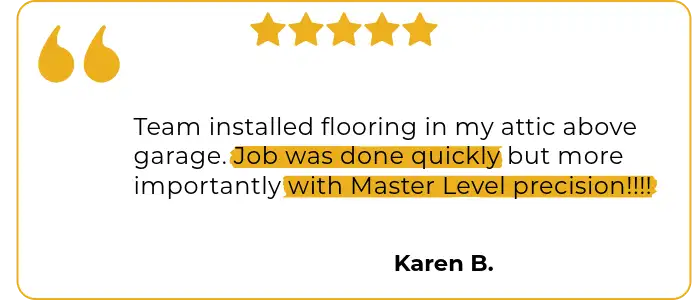 Testimonial from a Mr. Handyman of Mooresville customer satisfied with our floor installation services.