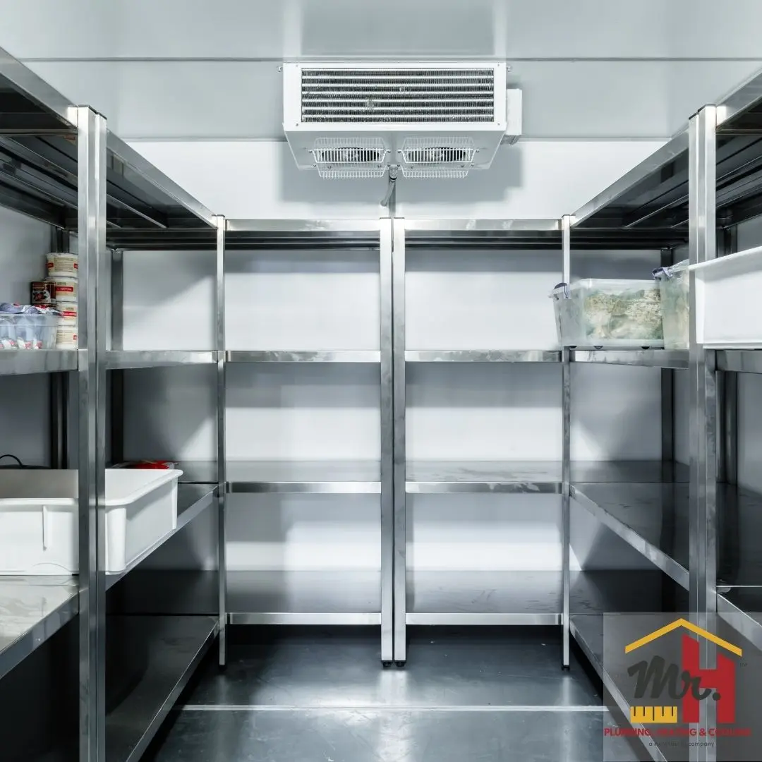 Walk in cooler commercial storage.